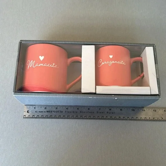 Threshold 2pk Mug Set Mamacita Corazoncita  Mom & Child Ceramic Cup. - Picture 4 of 4
